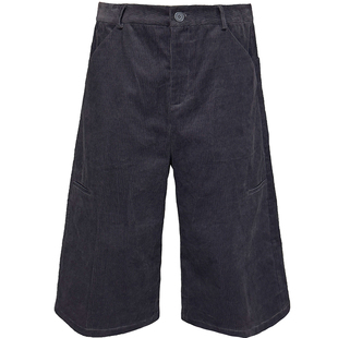 JCAESAR FLEECE CAPRI PANTS条纹灯芯绒七分裤A字版型 侧口袋设计