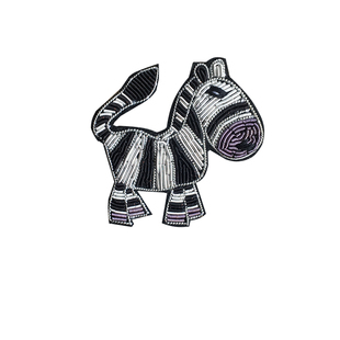 动物斑马图案 手工专业刺绣 小尺寸印度丝胸针男女通用服饰配饰