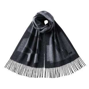 玖慕纯羊毛围巾男秋冬季马年男生保暖围脖送爸爸长辈生日礼物礼盒