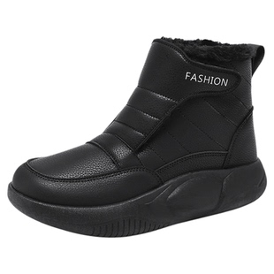 棉鞋女冬季加绒加厚妈妈上班不累脚软底黑色工作鞋女款高帮运动鞋