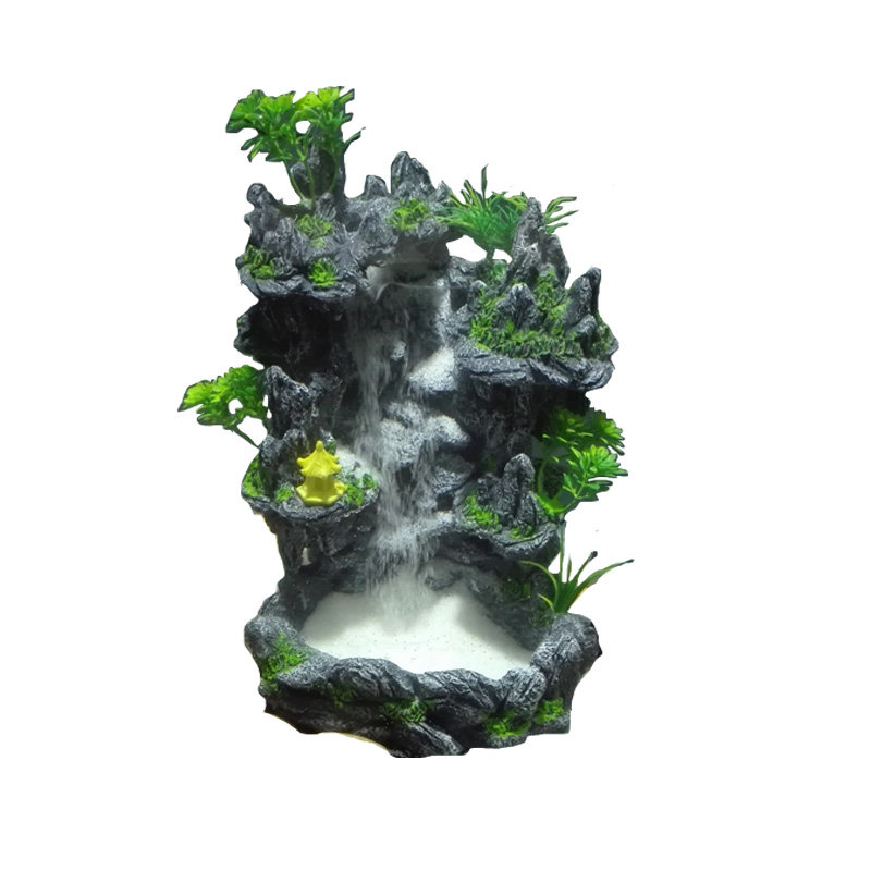 草鱼缸流沙瀑布成品假山套餐diy造景水族动力大小型仿青龙石松皮