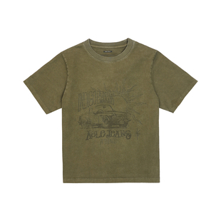 ABLE JEANS2026新款舒适全棉宽松短袖T恤女款春装时尚洗水印花T恤