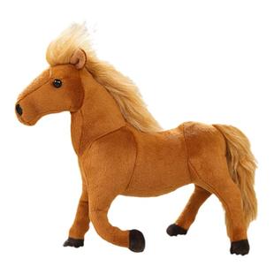 仿真马公仔毛绒玩具棕色小马玩偶生肖布偶娃娃摆件儿童生日礼物男