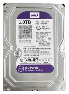 西数 WD10PURX 海康1T监控录像机专用硬盘紫盘1TB台式机械CMR垂直