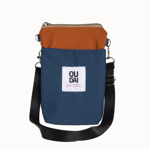 小斜挎包放手机男女撞色复古百搭防偷拉链手机袋便携竖版迷你包包