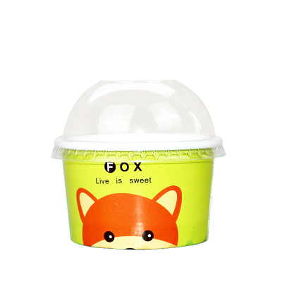 冰激凌酸奶一次性带盖纸碗可定制