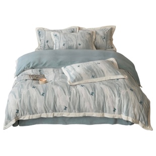 法式冬季少女蝴蝶雕花牛奶绒加厚四件套珊瑚绒双面绒床单被套加绒