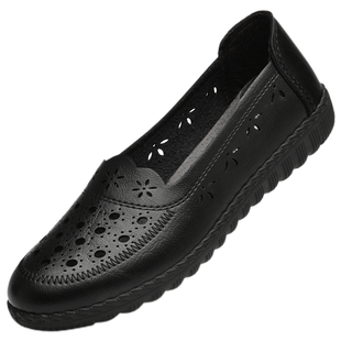 真皮软底防滑中老年人妈妈女单鞋老太太2026新款春季皮鞋老人舒适