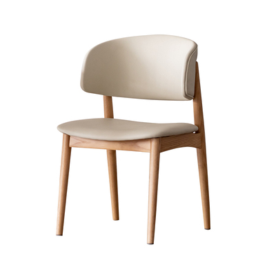 小写inner实木餐椅轻奢餐桌椅设计师科技皮软包家用靠背椅子茶椅