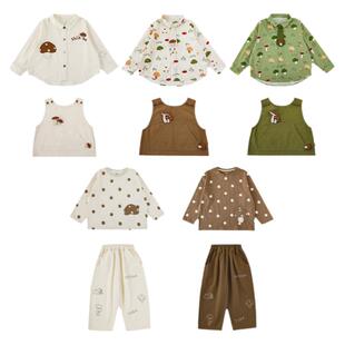 幼悠2026春秋新款男童数码印花翻领衬衫帅气儿童休闲T恤裤子套装