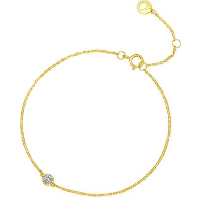 周六福18K金单钻小心愿手链女款