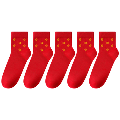 七匹狼本命年袜子男士大红礼盒装