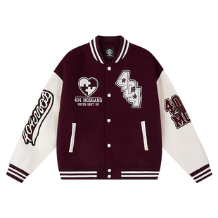 404MOB重工字母刺绣棒球服厚外套男女国潮牌美式宽松运动飞行夹克