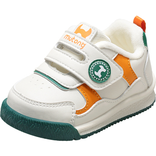 牧童童鞋学步鞋秋冬女童婴幼儿保暖面包鞋男童加绒防撞机能鞋