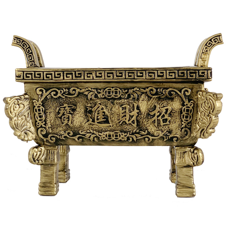 仿古铜有求必应鼎香炉家用陶瓷四方鼎寺庙供奉特大号方形插香熏炉
