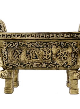仿古铜有求必应鼎香炉家用陶瓷四方鼎寺庙供奉特大号方形插香熏炉