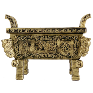 仿古铜有求必应鼎香炉家用陶瓷四方鼎寺庙供奉特大号方形插香熏炉