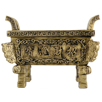 仿古铜有求必应鼎香炉家用陶瓷四方鼎寺庙供奉特大号方形插香熏炉