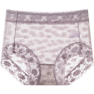 高腰蕾丝性感内裤女士无痕纯欲小心机高级薄款短裤高颜值镂空绝美