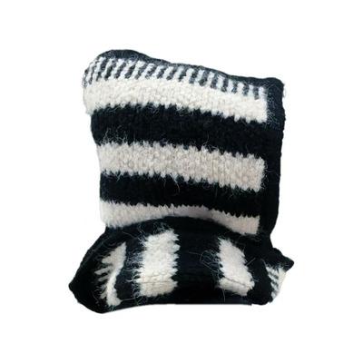 格小梵 · 韩版条纹巴拉克拉法帽秋冬保暖帽子围巾一体羊毛针织帽