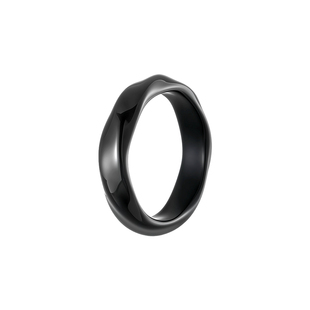 黑色莫比乌斯钛钢戒指男轻奢小众高级感指环食指戒素圈情侣配饰女