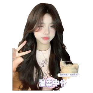 一口喵假发女日常网红中分长卷发自然新款逼真全头套式【绘里纱】