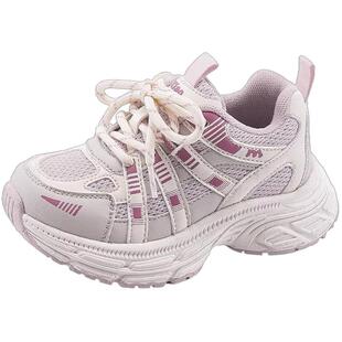 小米步儿童运动鞋2026春夏新款女童透气网面鞋子大网孔男童老爹鞋