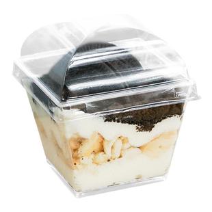 梯形慕斯杯方杯木糠杯布丁杯食品级一次性航空杯甜品杯透明带盖