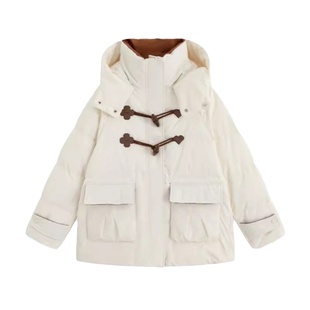 300斤加肥加大码中长款羽绒服女冬胖mm复古牛角扣200韩版鸭绒外套