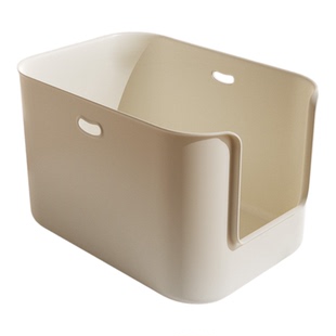 猫砂盆开放式超大号加高防外溅带砂防臭屎盆幼猫半封闭巨型猫厕所