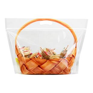 篮透明自立自封袋手提包装花生瓜子糖果休闲食品礼品袋子面包