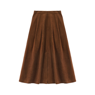 萧娘【潇湘】2026秋冬新款时尚百搭半身裙复古咖色裙子女0049