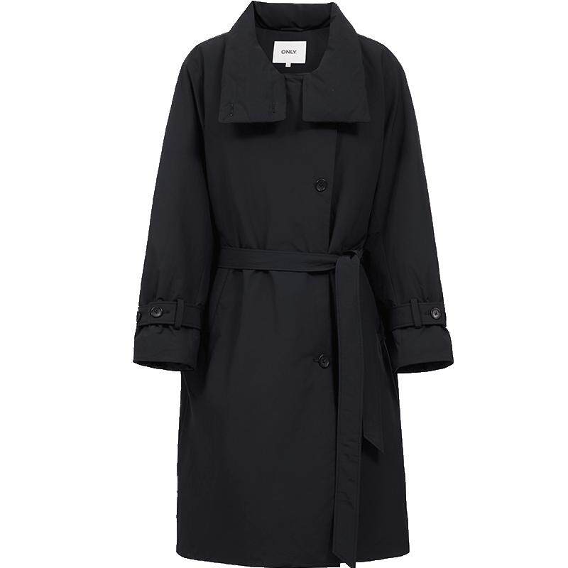 ONLY90白鸭绒收腰腰带长款羽绒服