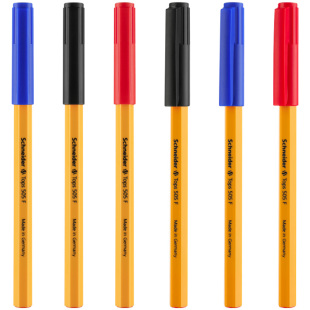 德国Schneider施耐德顺滑圆珠笔黑红蓝原子笔具有防水溅505F学生练字考试0.5mm大容量办公高颜值中油性笔