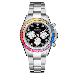 2025新款迪通拿彩虹男士手表全自动机械镂空腕表陀飞轮夜光日志款