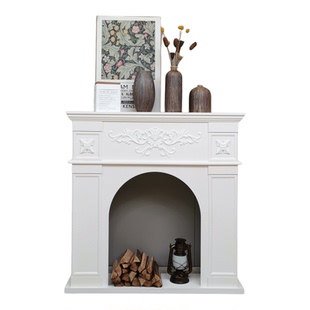 北欧风壁炉玄关柜意式轻奢客厅壁炉装饰柜法式奶油新款壁炉柜