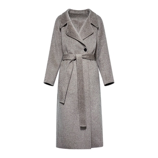 不易静电LILY2025冬新款女装美丽诺羊毛混纺双面呢毛呢大衣外套