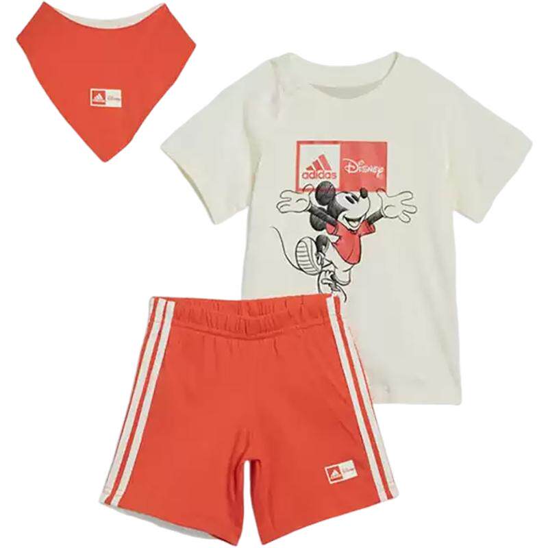 Adidas/阿迪达斯官方正品新款婴童印花夏季短袖短裤套装IN7285