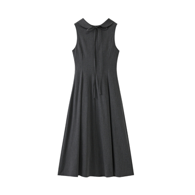 西町村屋法式收腰系带连衣裙2026春新款休闲时尚感长裙XHBA10905