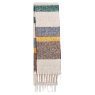 【新年礼物】19ANDREA'S47 秋冬Soft Stripe条纹羊驼毛混纺围巾
