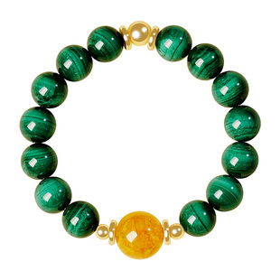 宫里上新孔雀石手串女款正品天然玉石绿色手链旺财生日礼物送妈妈