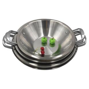 商用不锈钢特厚火锅鼎宽边高底干锅平底大号火锅盆电磁炉燃气通用