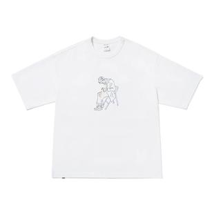 SUPERTOFU爵士音乐 拼色线条刺绣 250g新疆长绒棉短袖T恤 SS25