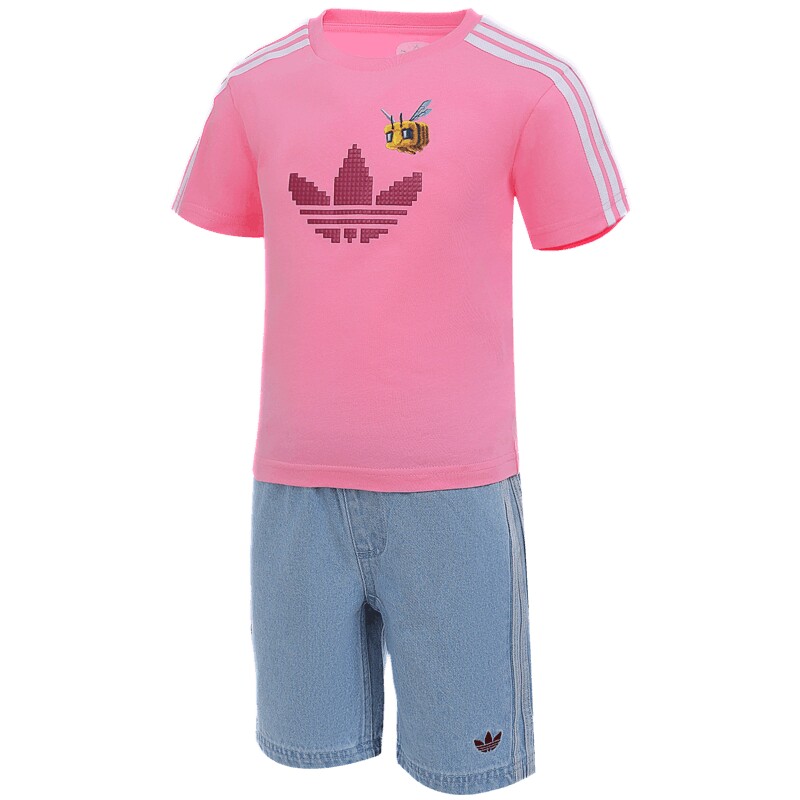 adidas阿迪达斯三叶草小童运动休闲短袖套装JZ9943