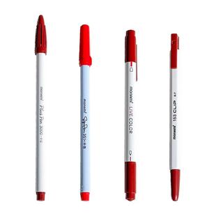 三年二班×慕那美 黑色中性笔速干学生用粗头批改作业红笔老师专用高颜值黑笔直液式刷题笔圆珠笔蓝色水笔