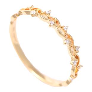 花の枝 日系轻奢超美花环精美925纯银镀金戒指尾戒女 仙气满满~