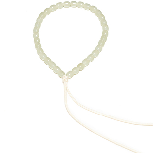 秋会长的和田玉新疆天然青白手持原创胶囊珠素串手串NGTC国检大证