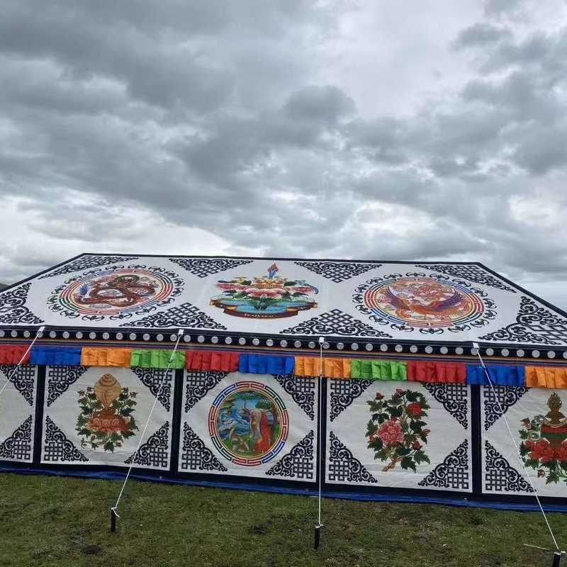 藏式帐篷藏区户外林卡帐房牧民安置新生活农家乐双层住宿旅游活动