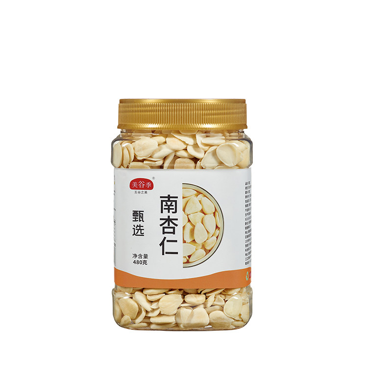 南杏仁 美谷季零食特产480克/罐 优质原味无添加脱壳去皮食用止渴