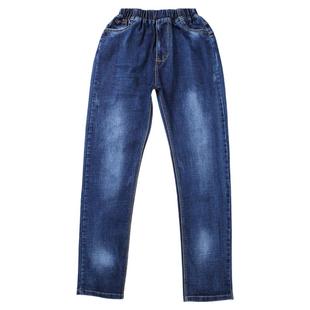 牛仔裤男直筒2024新款青少年松紧腰初中生宽松休闲裤学生帅气裤子